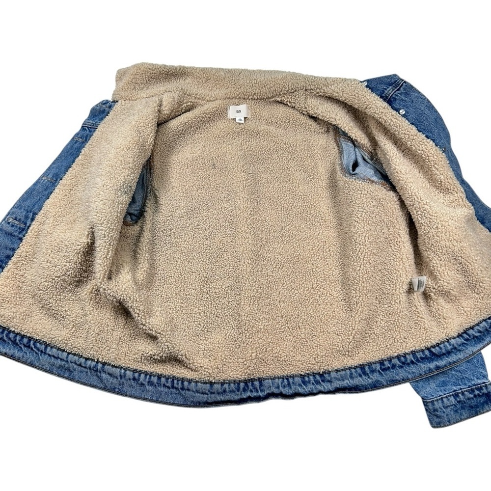 BP. Denim Oversized Trucker Jacket with Faux Shearling Collar Size XS (Women’s) - Picture 5 of 11